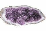Amethyst Geode with Metal Stand - Dark Purple Crystals #209235-7